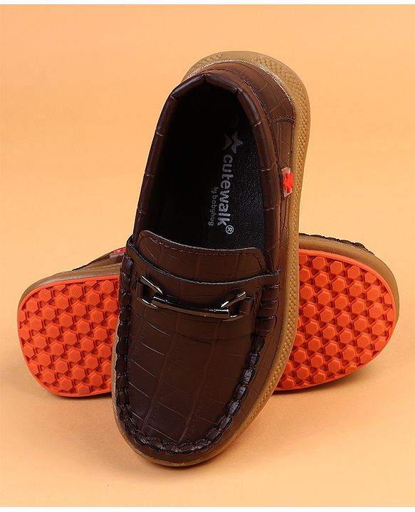 Cute Walk by Babyhug Slip On Solid Loafers - Brown
