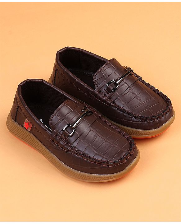 Cute Walk by Babyhug Slip On Solid Loafers - Brown