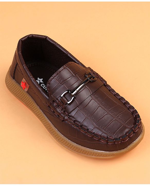Cute Walk by Babyhug Slip On Solid Loafers - Brown
