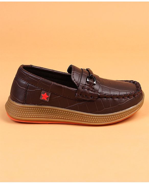 Cute Walk by Babyhug Slip On Solid Loafers - Brown