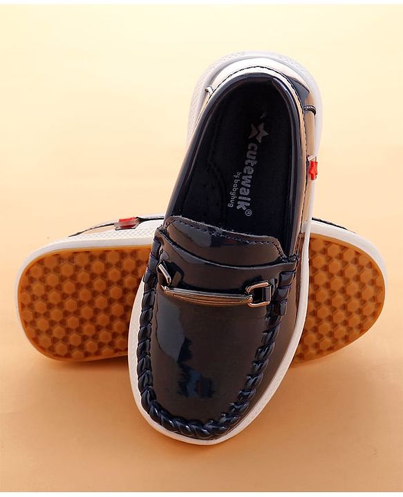 Cute Walk by Babyhug Solid Color Loafers with 3D Applique - Brown