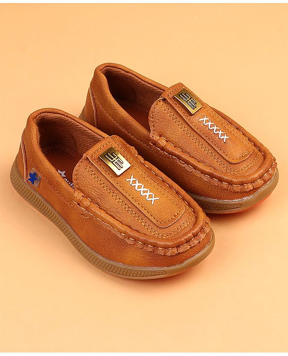 Cute Walk by Babyhug Slip On Solid Loafers - Brown