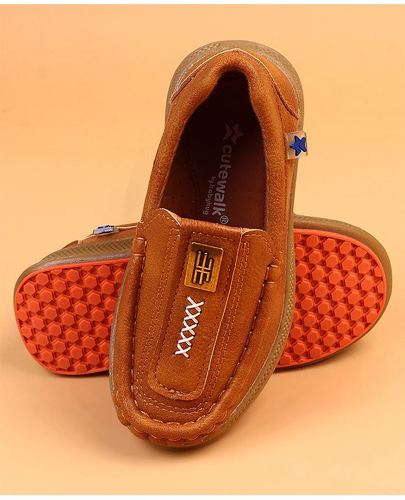 Cute Walk by Babyhug Slip On Solid Loafers - Brown