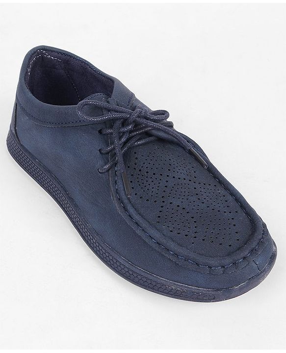 Pine Kids Formal Shoes With Lace Textured Design - Brown