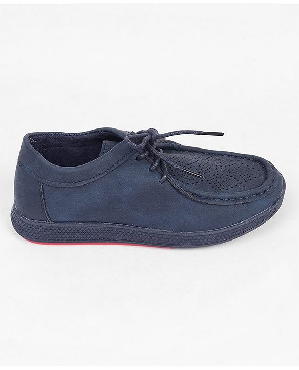 Pine Kids Formal Shoes With Lace Textured Design - Brown