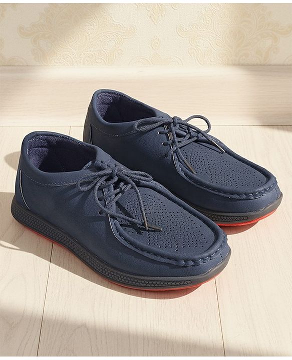 Pine Kids Formal Shoes With Lace Textured Design - Brown