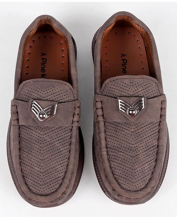 Pine Kids Slip On Loafers - Brown