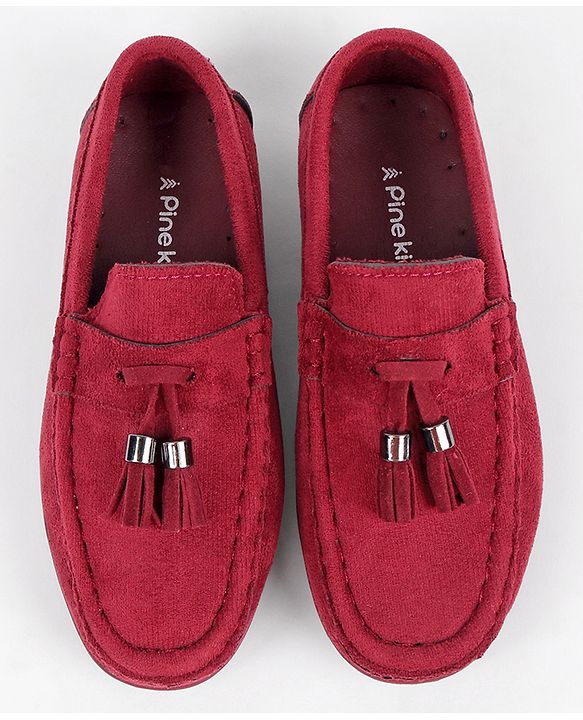 Pine Kids Slip On Loafers - Maroon