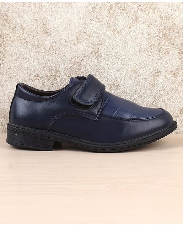 Pine Kids Velcro Closure Solid Oxfords - Navy Blue