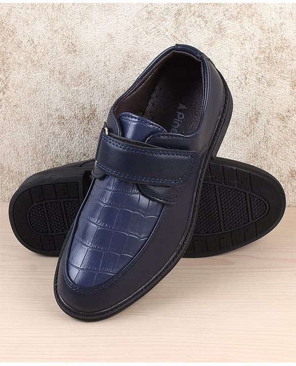 Pine Kids Velcro Closure Solid Oxfords - Navy Blue