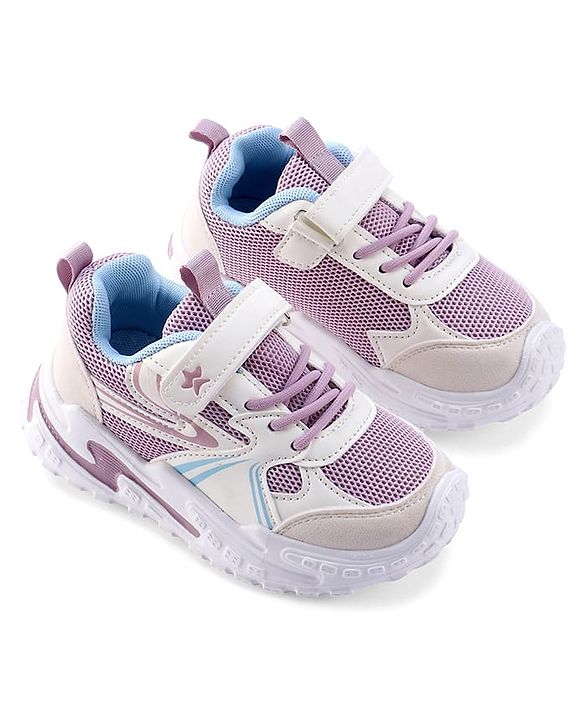 Cute Walk by Babyhug Velcro Closure Sneakers with Lace Detailing - Purple