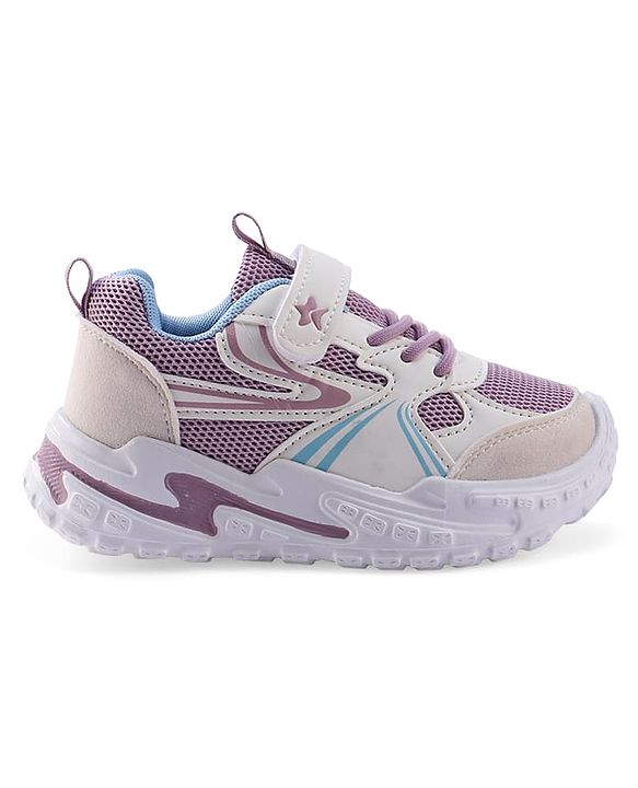 Cute Walk by Babyhug Velcro Closure Sneakers with Lace Detailing - Purple