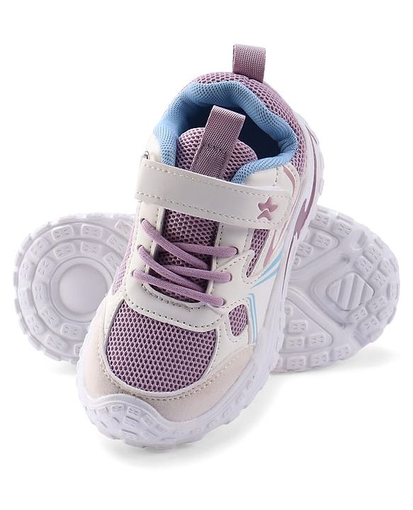 Cute Walk by Babyhug Velcro Closure Sneakers with Lace Detailing - Purple