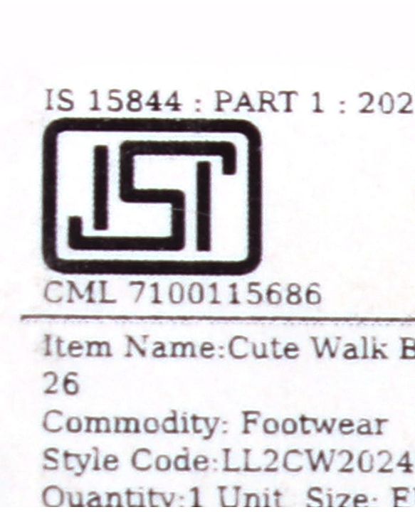 Cute Walk by Babyhug Sneaker Shoes With Velcro Closure & Text Design - Orange