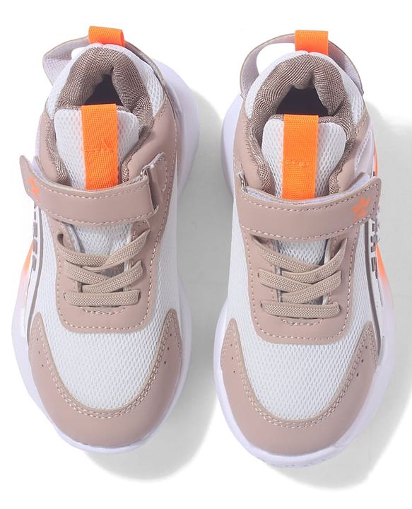 Cute Walk by Babyhug Sneaker Shoes With Velcro Closure & Text Design - Orange