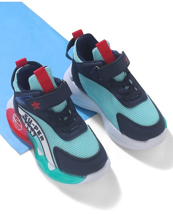 Cute Walk by Babyhug Sneaker Shoes With Velcro Closure & Text Design - Orange