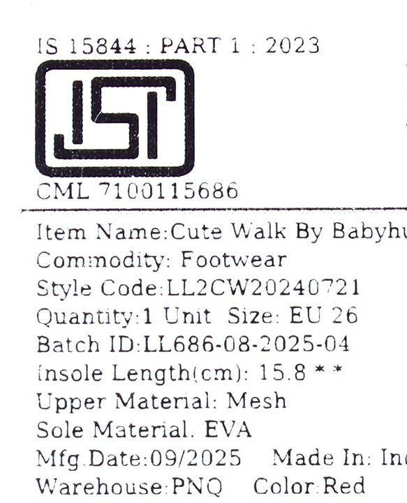 Cute Walk by Babyhug Sneaker Shoes With Velcro Closure & Text Design - Orange