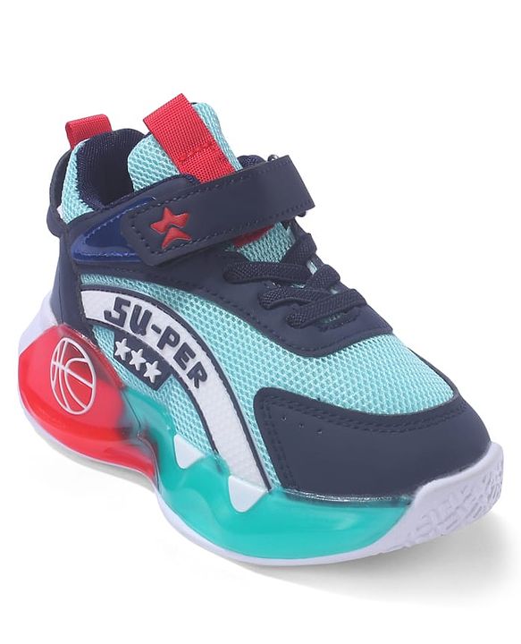 Cute Walk by Babyhug Sneaker Shoes With Velcro Closure & Text Design - Orange