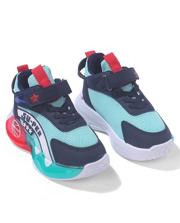 Cute Walk by Babyhug Sneaker Shoes With Velcro Closure & Text Design - Orange