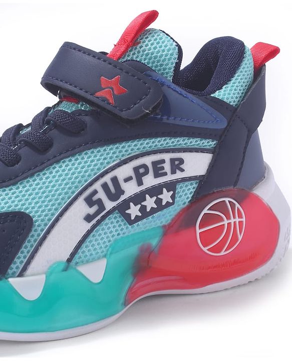 Cute Walk by Babyhug Sneaker Shoes With Velcro Closure & Text Design - Orange