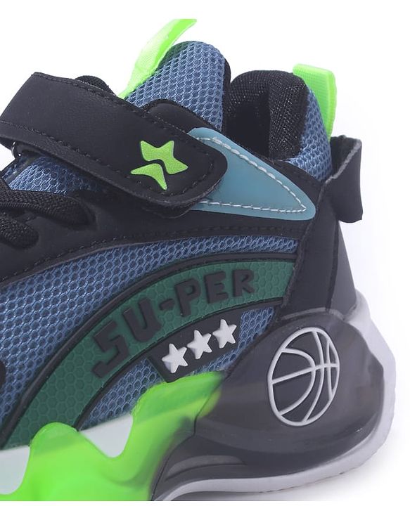 Cute Walk by Babyhug Sneaker Shoes With Velcro Closure & Text Design - Orange