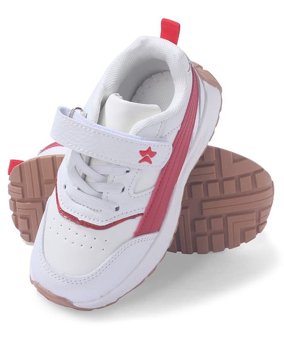 Cute Walk by Babyhug Solid Sneaker Shoes By Velcro Closure - White
