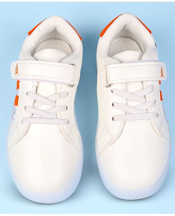 Pine Kids Velcro Closure Solid Sneaker Shoes - Orange
