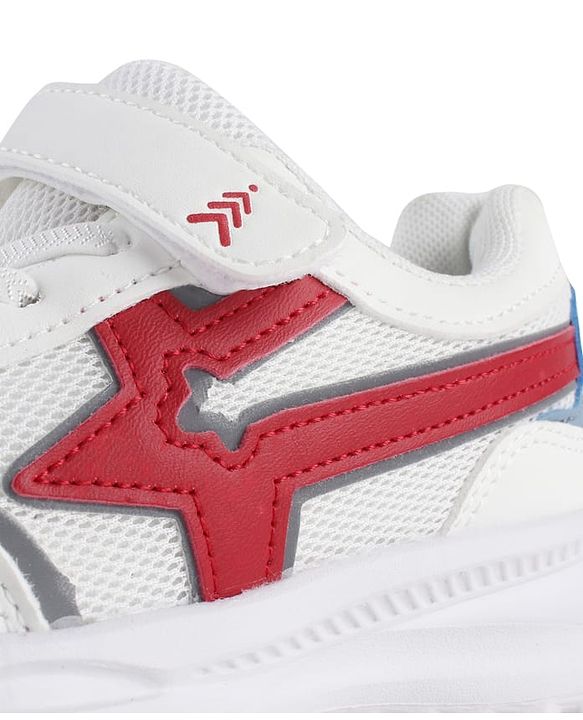 Pine Kids Solid Sneaker Shoes With Velcro Closure - White