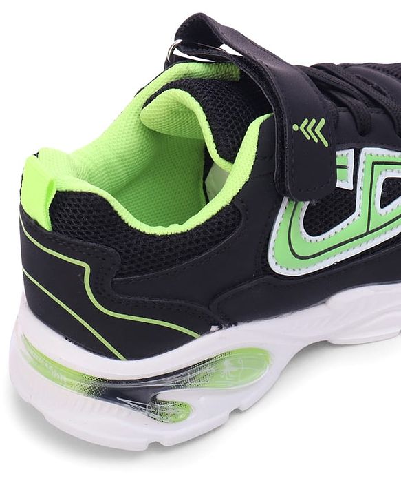 Pine Kids Velcro Closure Sneaker Shoes with Applique - Black