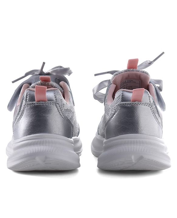 Pine Kids Lace Up Sneaker Shoes With Floral Embroidery - Pink
