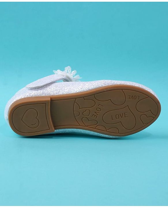 Cute Walk by Babyhug Ballerina with Corsage Applique & Glitter - White