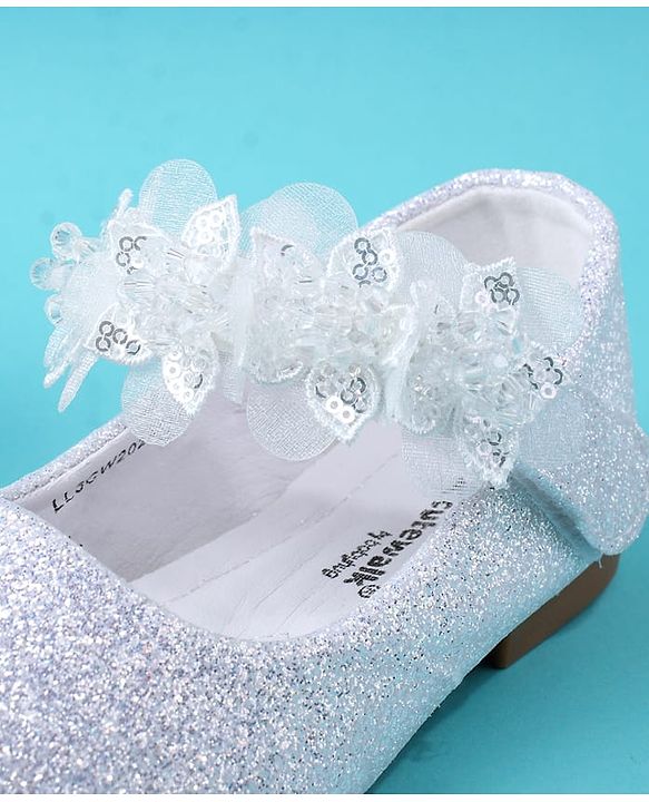 Cute Walk by Babyhug Ballerina with Corsage Applique & Glitter - White