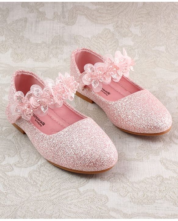 Cute Walk by Babyhug Ballerina with Corsage Applique & Glitter - Pink