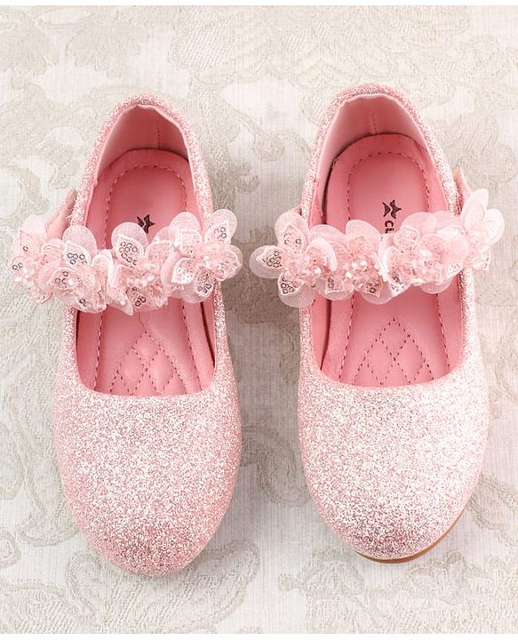 Cute Walk by Babyhug Ballerina with Corsage Applique & Glitter - Pink
