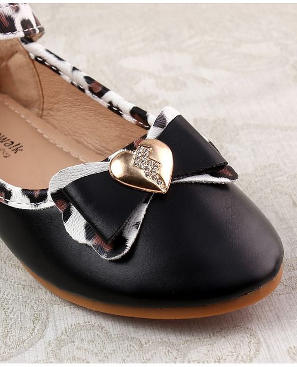 Cute Walk by Babyhug Ballerina with Velcro Closure & Bow Applique - Black