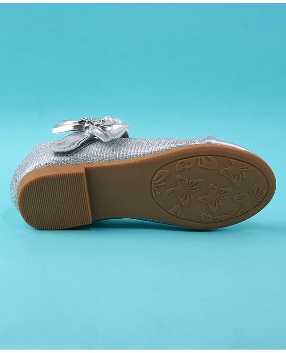 Cute Walk by Babyhug Velcro Closure Ballerina With Pearl Design - White