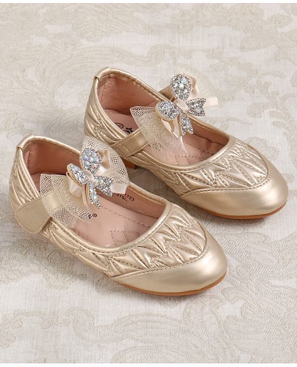Cute Walk by Babyhug Velcro Closure Ballerina with Bow Applique - Black