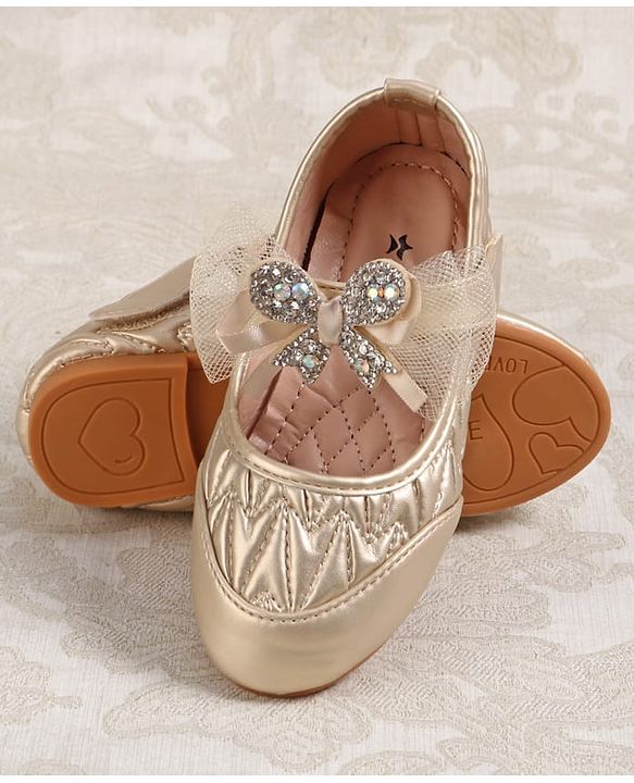 Cute Walk by Babyhug Velcro Closure Ballerina with Bow Applique - Black