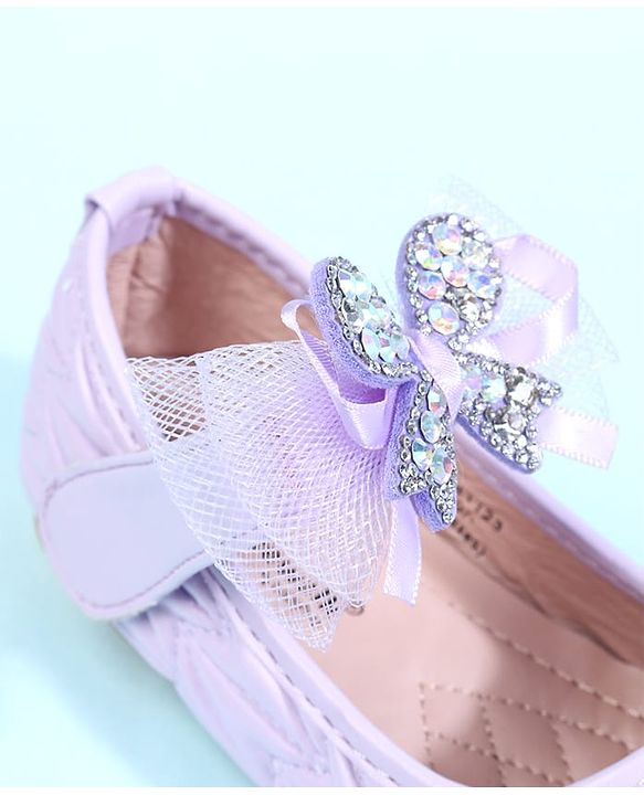 Cute Walk by Babyhug Velcro Closure Ballerina with Bow Applique - Black