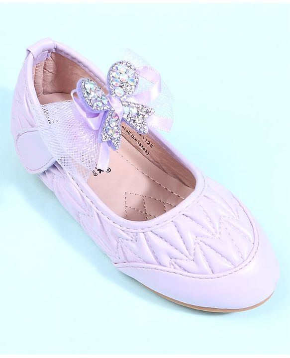 Cute Walk by Babyhug Velcro Closure Ballerina with Bow Applique - Black