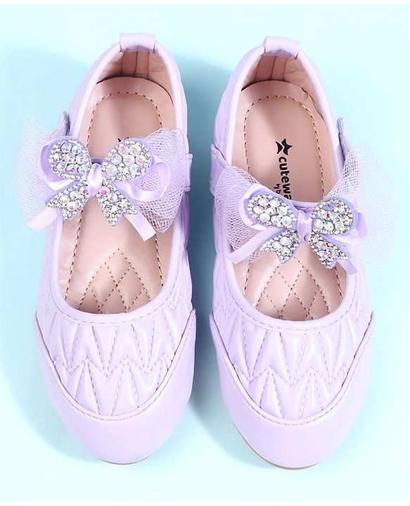 Cute Walk by Babyhug Velcro Closure Ballerina with Bow Applique - Black