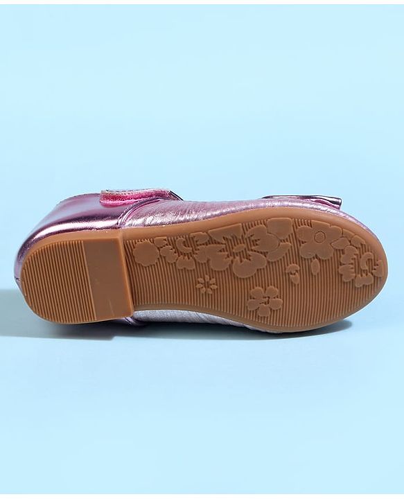 Cute Walk by Babyhug Velcro Closure Ballerina With Bow Applique - Golden
