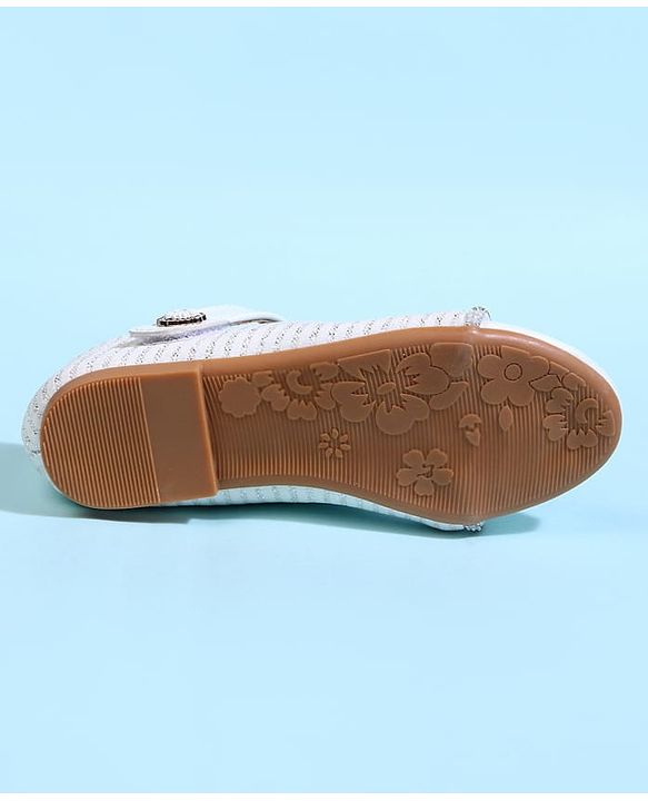 Cute Walk by Babyhug Solid Colour Ballerina With Velcro Closure - White