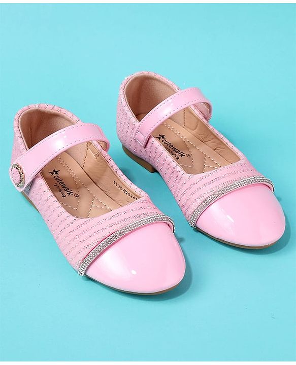 Cute Walk by Babyhug Solid Colour Ballerina With Velcro Closure - Pink