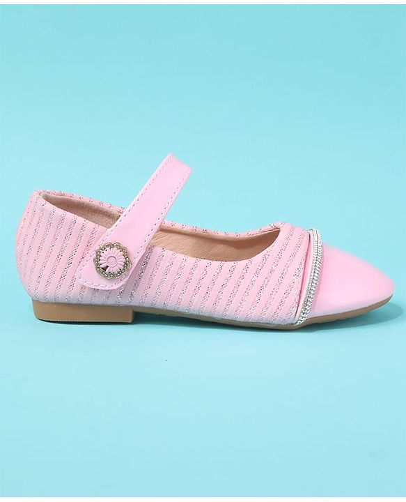 Cute Walk by Babyhug Solid Colour Ballerina With Velcro Closure - Pink