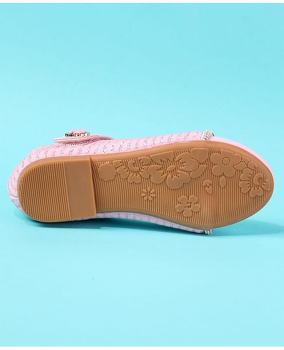 Cute Walk by Babyhug Solid Colour Ballerina With Velcro Closure - Pink