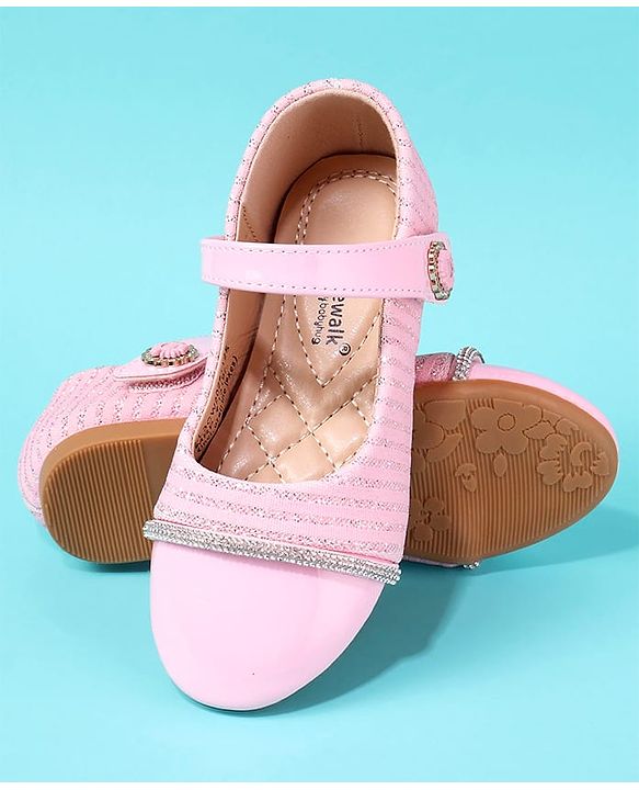 Cute Walk by Babyhug Solid Colour Ballerina With Velcro Closure - Pink
