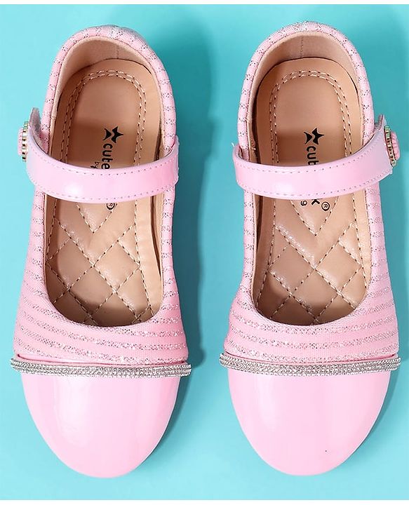 Cute Walk by Babyhug Solid Colour Ballerina With Velcro Closure - Pink