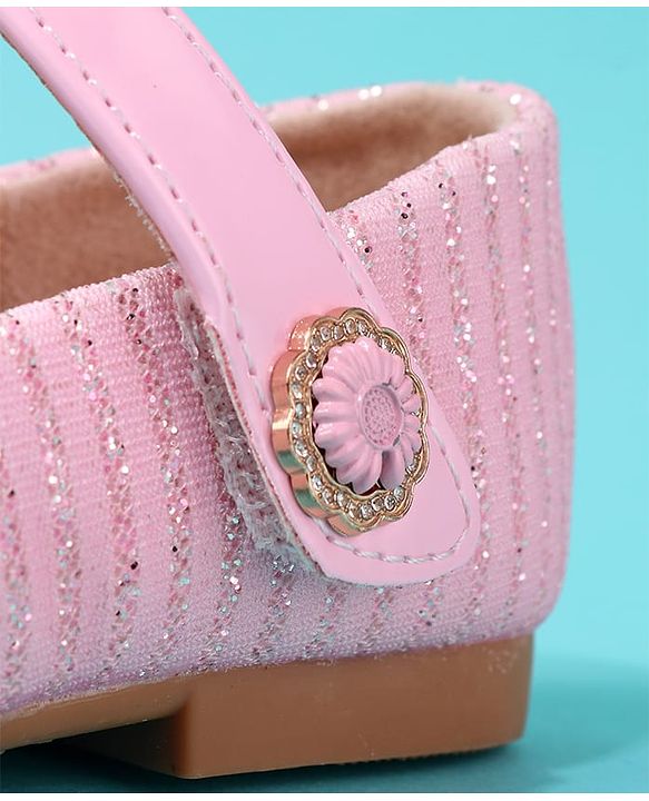 Cute Walk by Babyhug Solid Colour Ballerina With Velcro Closure - Pink