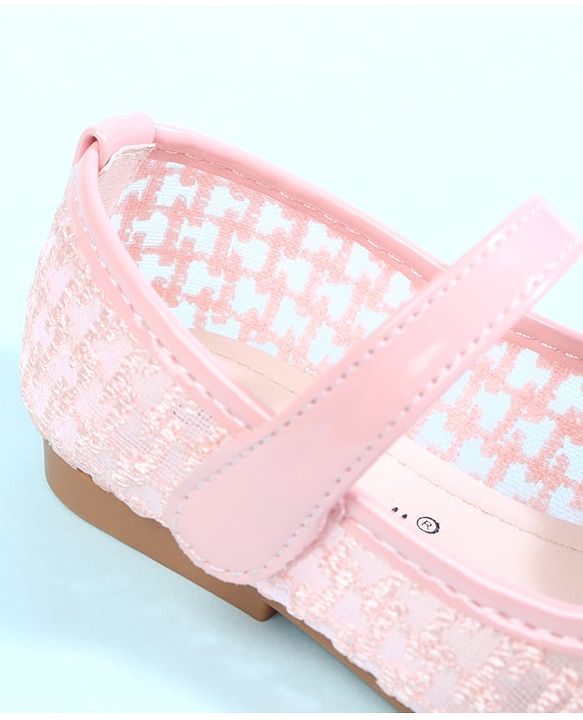 Cute Walk by Babyhug Velcro Closure Ballerina With Bow Applique - Pink